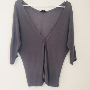 THEORY Grey Cardigan V-Neck Button Up Sweater